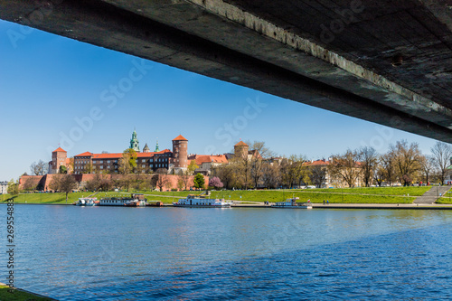 A view by the Vistula River in Krakow Poland