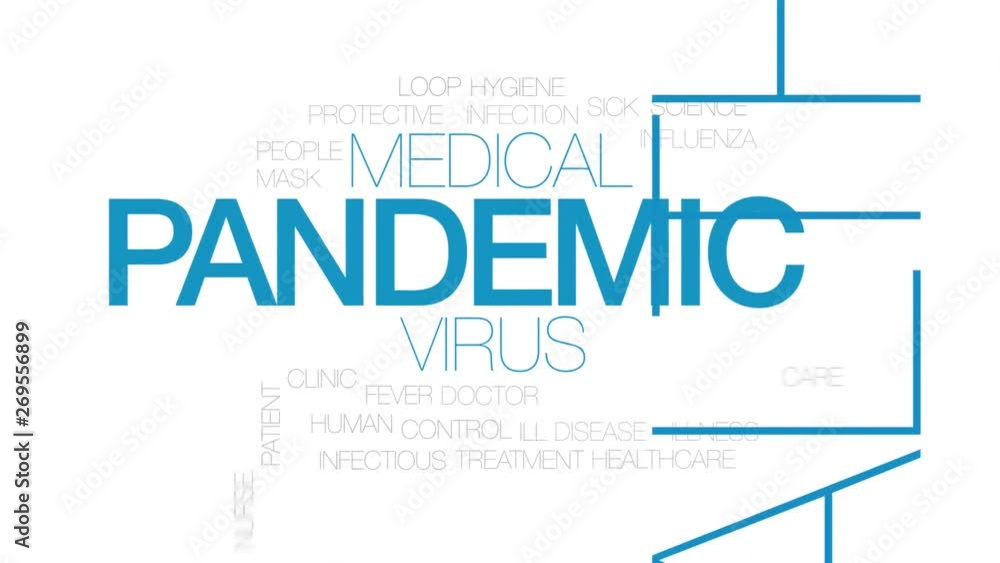 Pandemic animated word cloud. Kinetic typography. Pandemic animated word cloud. Kinetic typography.