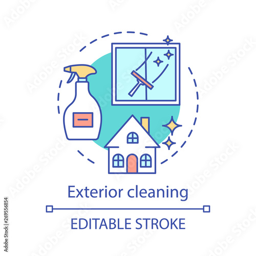 Exterior cleaning concept icon