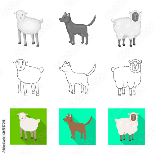 Vector design of breeding and kitchen  icon. Set of breeding and organic  stock symbol for web.