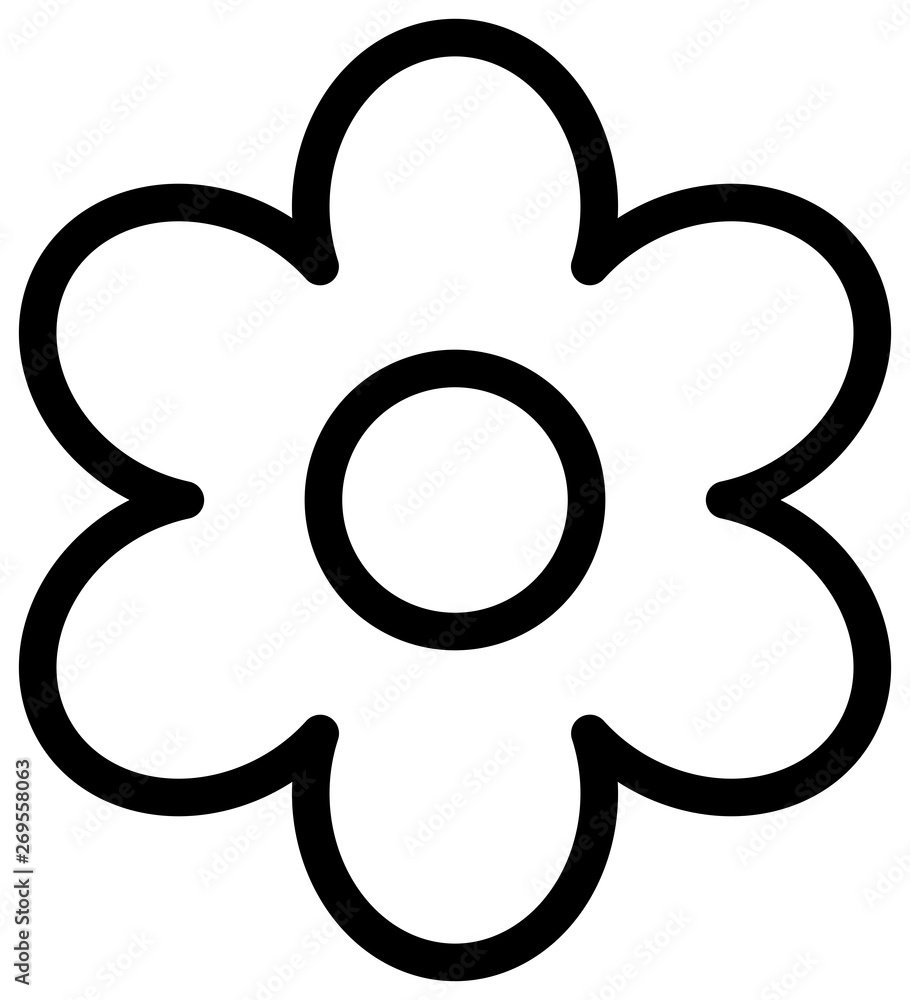 Flower outline icon. Vector bloom simple illustration. Flower outline icon. Vector bloom simple illustration.