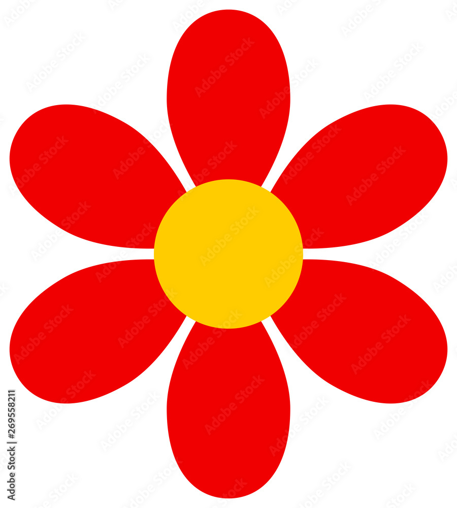 Red flower icon. Vector blossom clipart. Red flower icon. Vector blossom clipart.