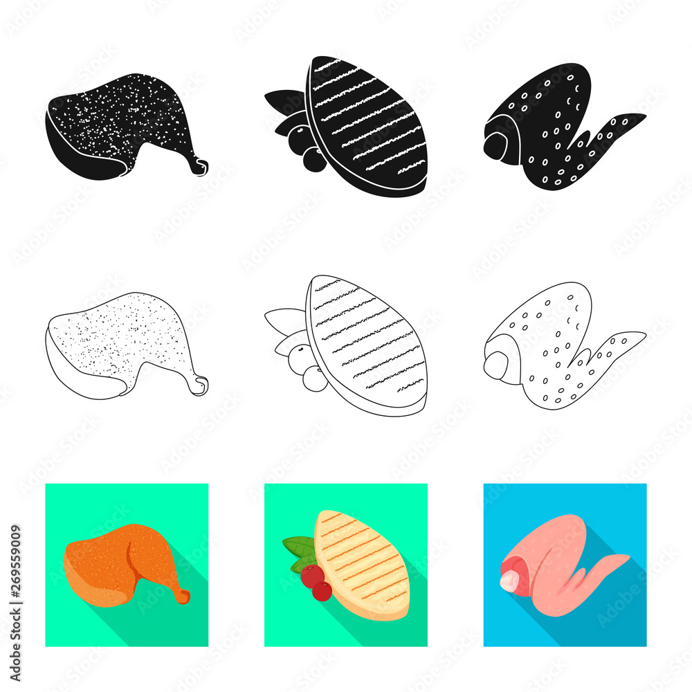 Isolated object of product and poultry symbol. Set of product and agriculture vector icon for stock. Isolated object of product and poultry symbol. Set of product and agriculture vector icon for stock.