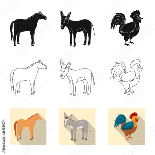 Vector illustration of breeding and kitchen  symbol. Collection of breeding and organic  stock vector illustration.