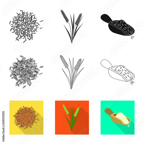 Vector illustration of crop and ecological icon. Collection of crop and cooking stock vector illustration.