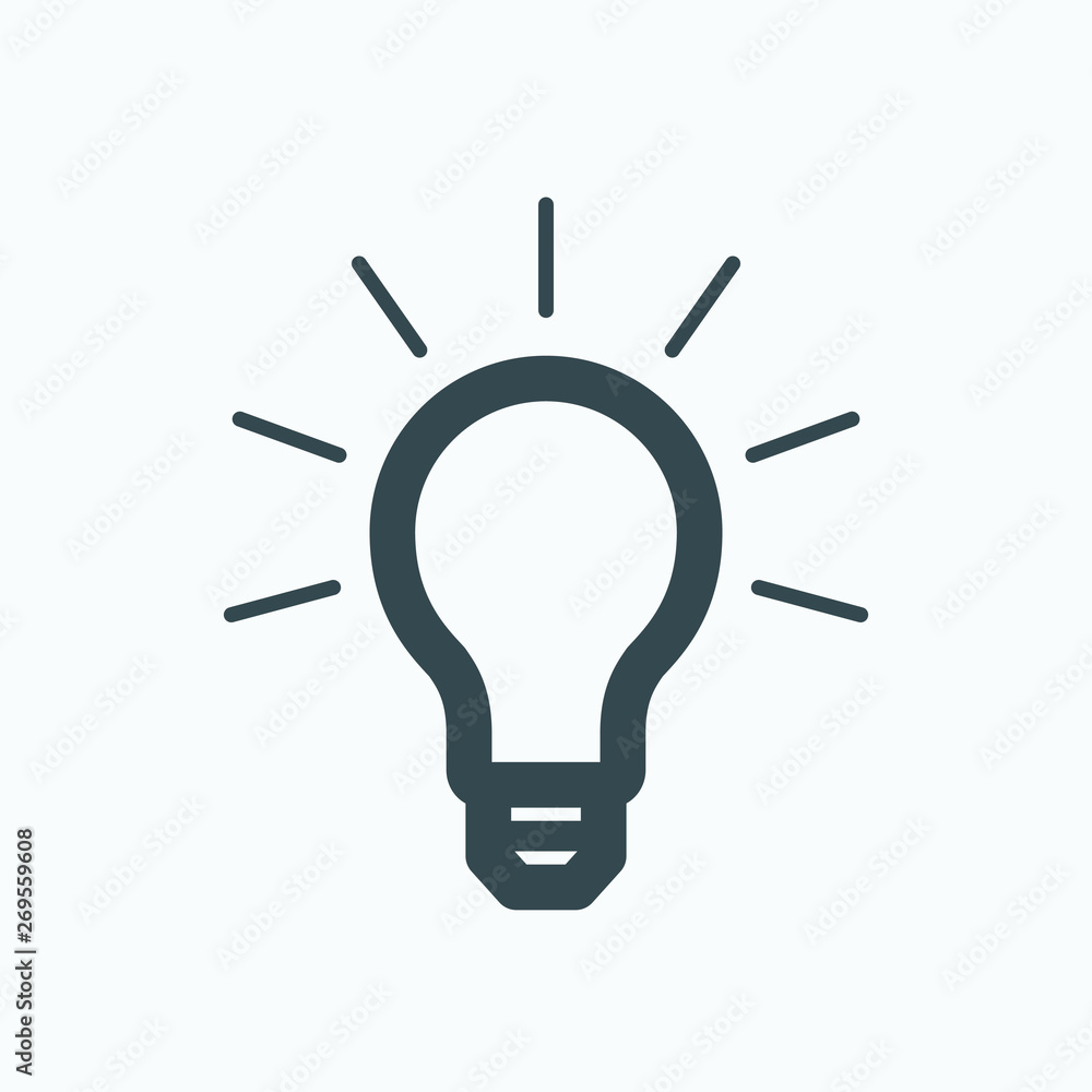 Lightbulb isolated icon, brightning light bulb linear vector icon Lightbulb isolated icon, brightning light bulb linear vector icon