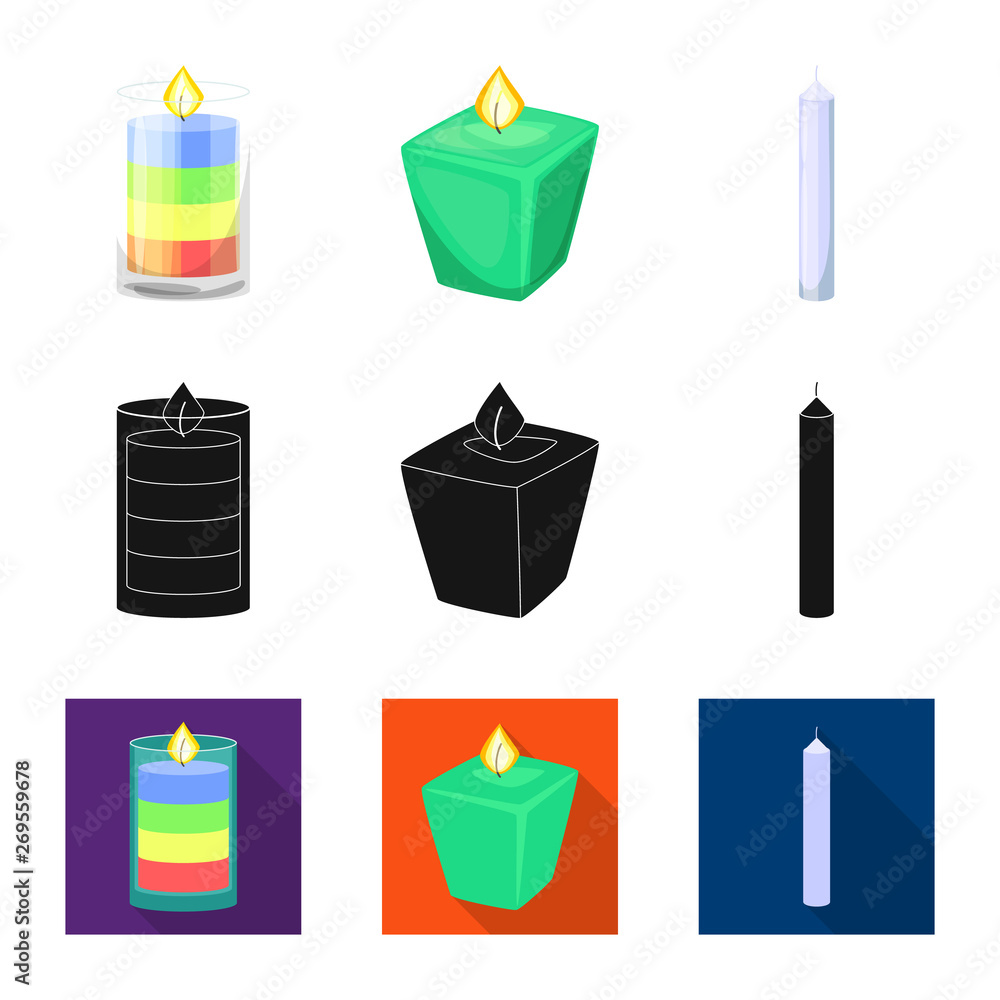 Vector illustration of relaxation and flame symbol. Set of relaxation and wax stock vector illustration. Vector illustration of relaxation and flame symbol. Set of relaxation and wax stock vector illustration.