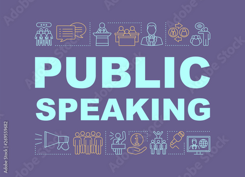 Public speaking skill word concepts banner