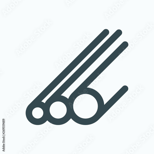 PVC pipes isolated icon, PVC tubes linear vector icon