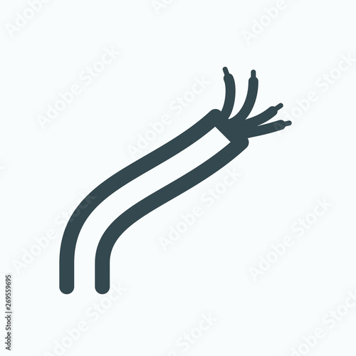 Electric wire isolated icon, connect cable linear vector icon