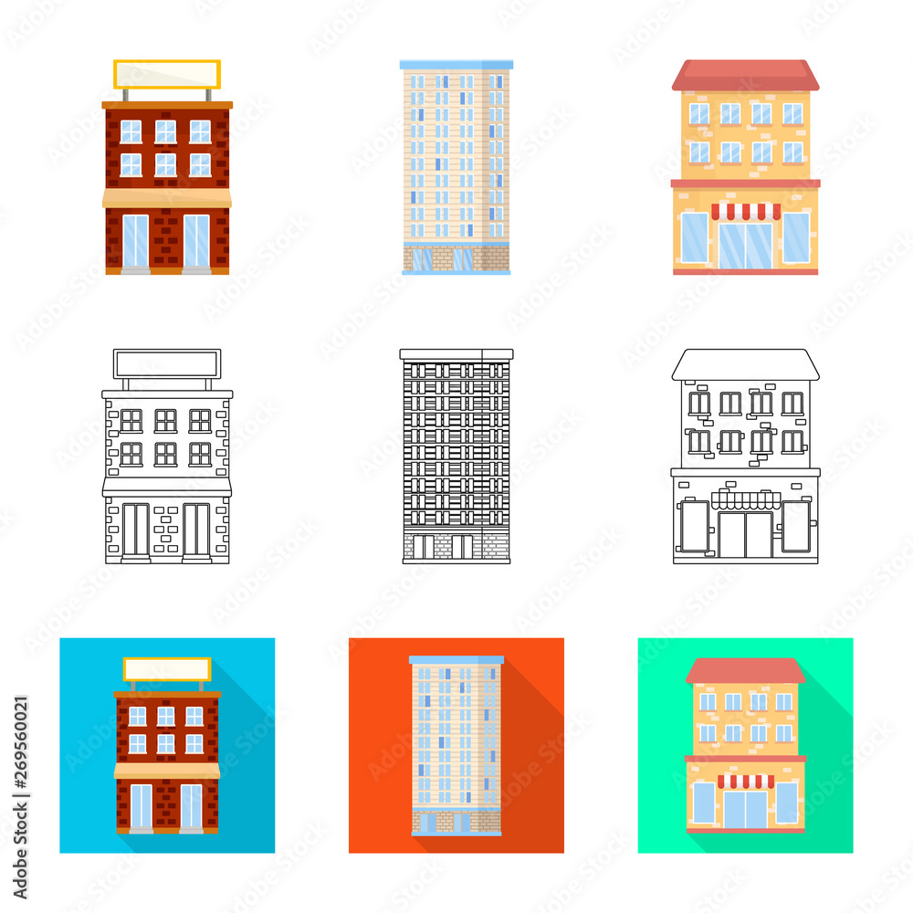 Vector design of municipal and center logo. Collection of municipal and estate   stock vector illustration.