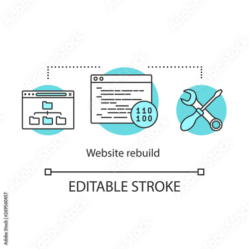 Website rebuild concept icon