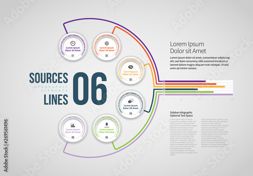 Sources 6 Lines Infographic