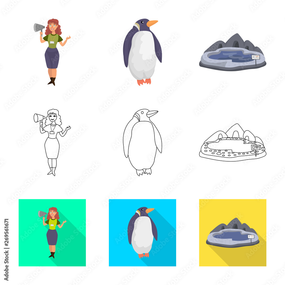 Fototapeta premium Isolated object of nature and fun sign. Set of nature and entertainment vector icon for stock.