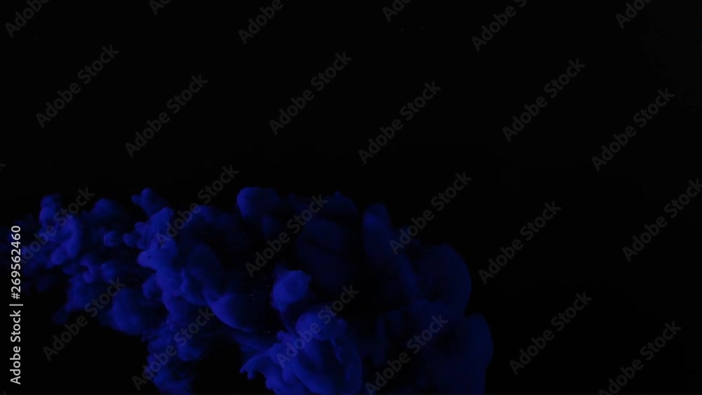 paint stream in water, colored ink cloud spreading on black background, abstract background, 4k video paint stream in water, colored ink cloud spreading on black background, abstract background, 4k video