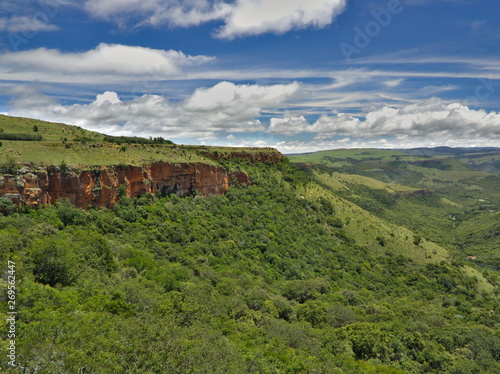 Landscapde in South African mountains with orange cliffs photo
