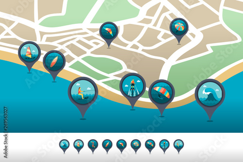 Extreme Water Sport pin map icon located on the map