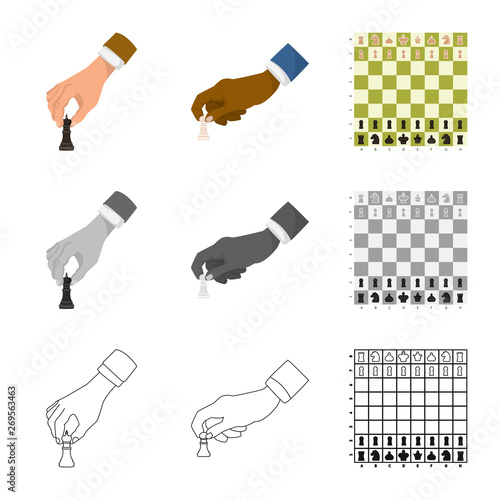 Vector design of checkmate and thin logo. Set of checkmate and target vector icon for stock.