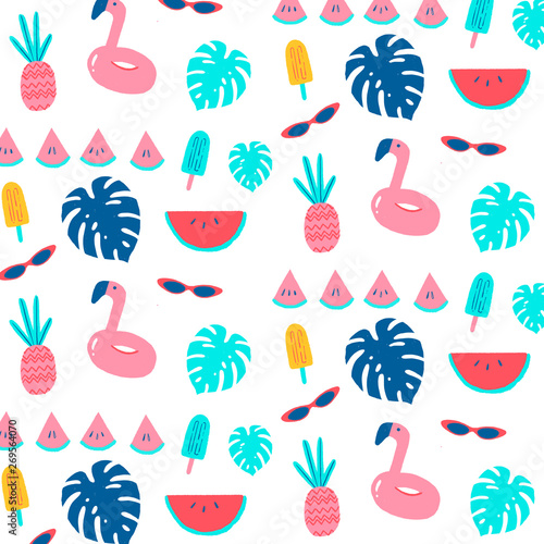 Flamingo Watermelon Popsicle Ananas Pattern
