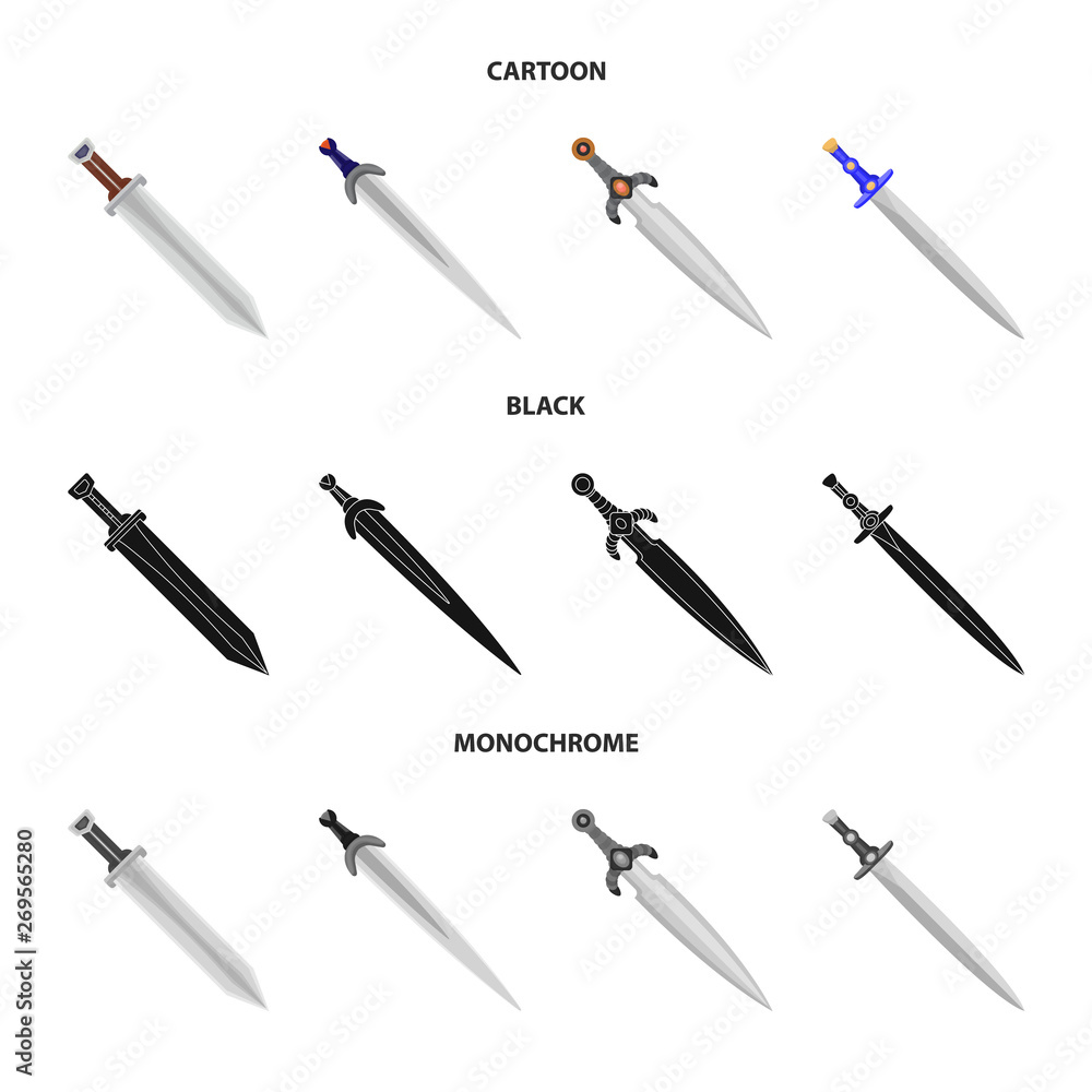 Vector illustration of game  and armor  icon. Collection of game  and blade  vector icon for stock.