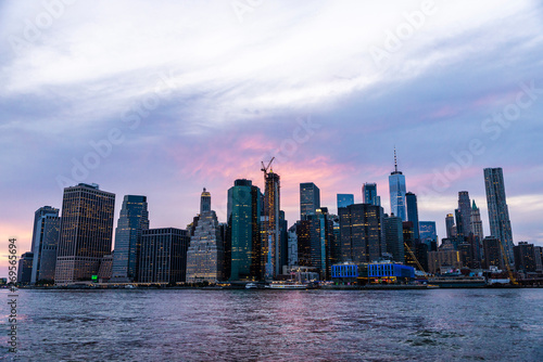 Skyline of skyscrapers in Manhattan  New York City  USA