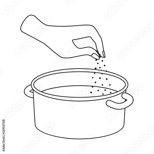 Isolated object of casserole and water icon. Set of casserole and arm stock symbol for web.