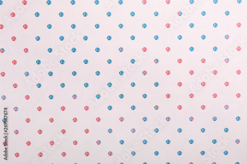 Colorful paper sheet with stylish pattern as background, top view