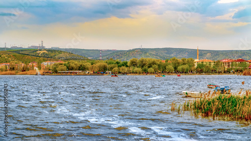 A Park near lake Mogan with Golbasi city Ankara, Turkey