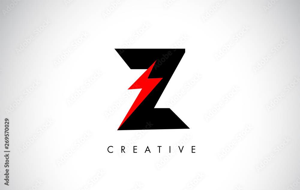 Z Letter Logo Design With Lighting Thunder Bolt. Electric Bolt Letter Logo Z Letter Logo Design With Lighting Thunder Bolt. Electric Bolt Letter Logo