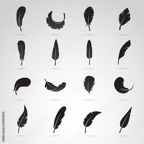Feather vector icon set.