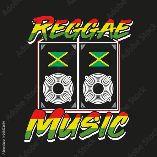 reggae jamaica roots sound system speakers rasta flag music