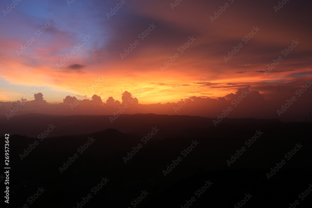 sunset in the mountains