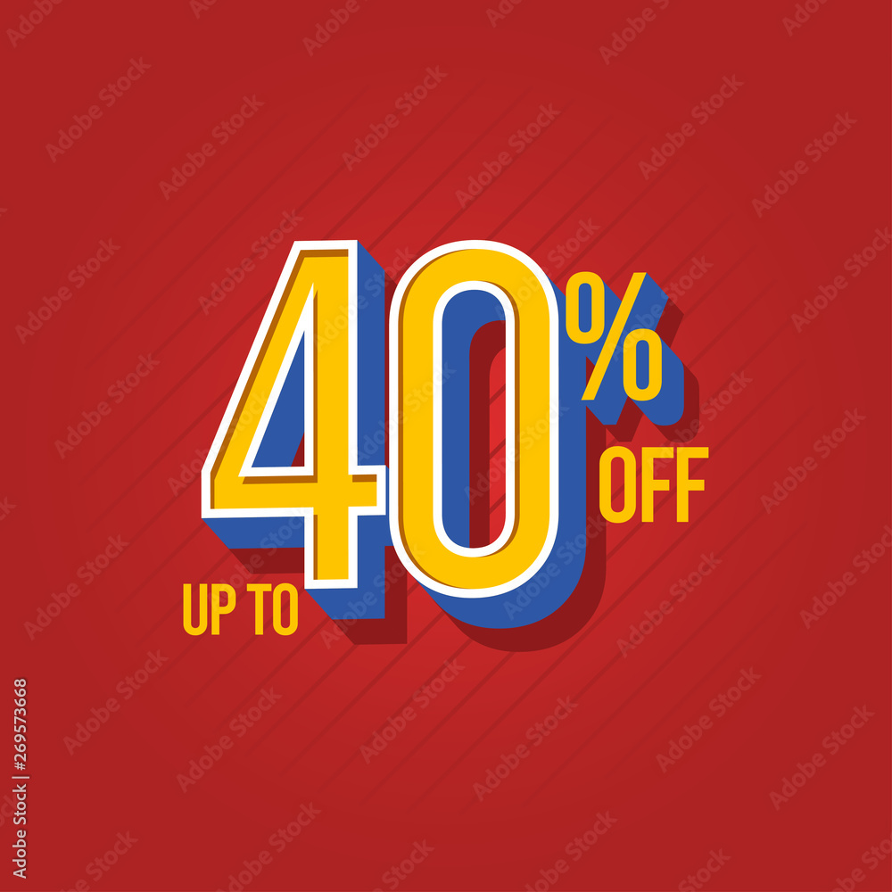 Sale Discount up to 40% off Vector Template Design Illustration Sale Discount up to 40% off Vector Template Design Illustration