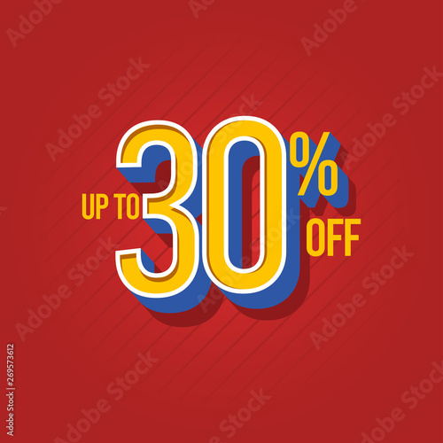 Sale Discount up to 30% off Vector Template Design Illustration