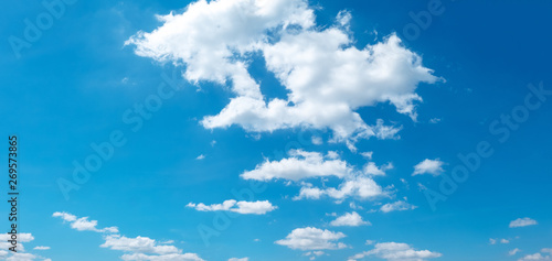 Blue sky and beautiful cloud landscape background. © NOOMUBON PHOTO