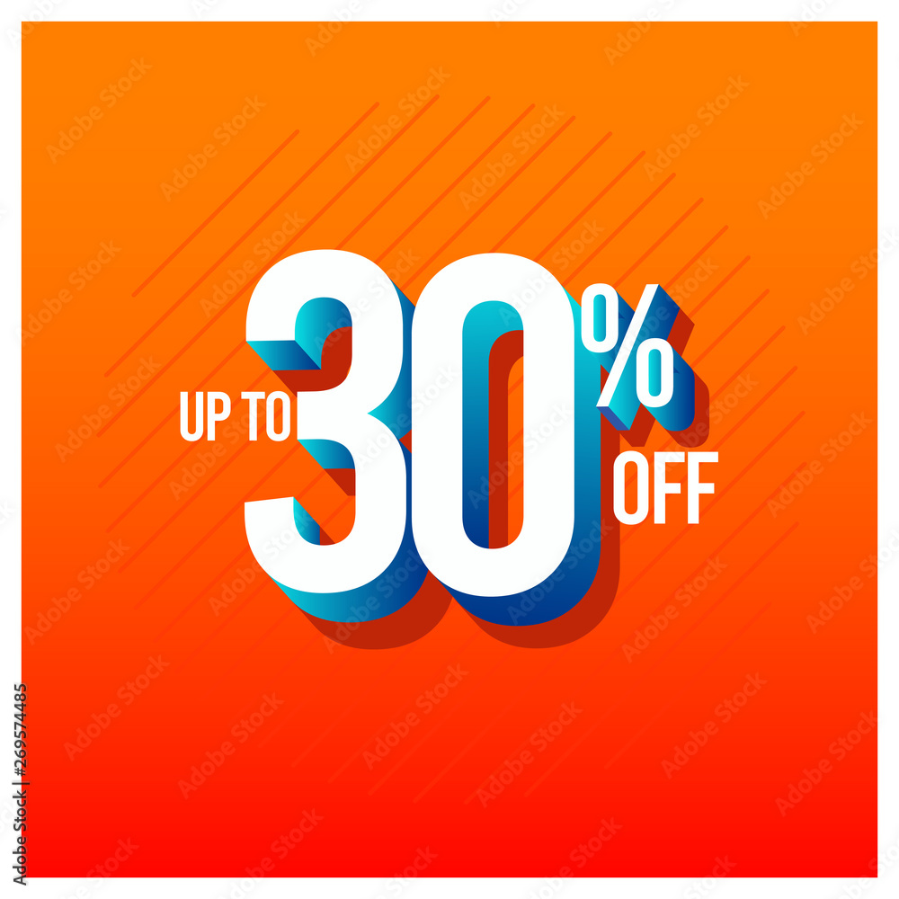 Sale Discount up to 30% off Set Vector Template Design Illustration Sale Discount up to 30% off Set Vector Template Design Illustration