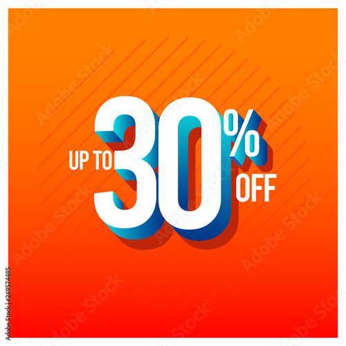 Sale Discount up to 30% off Set Vector Template Design Illustration