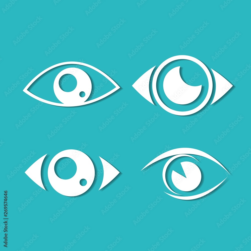 Eyes and eye icon set vector collection. Eyes and eye icon set vector collection.