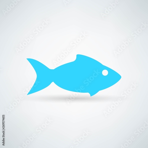 blue fish icon on white background