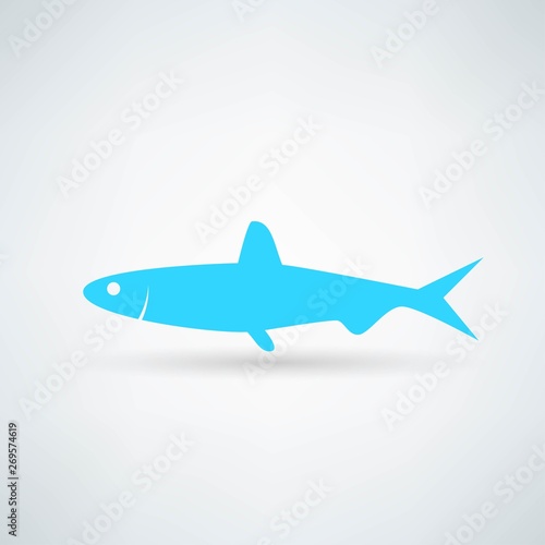 blue fish icon on white background