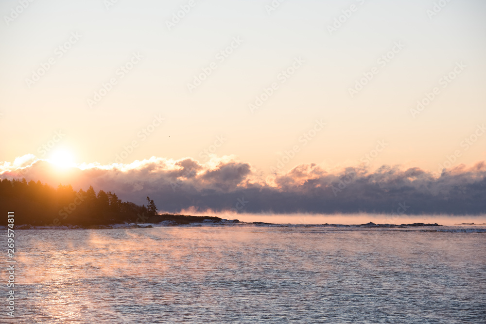 Naklejka premium Cape Porpoise sea smoke 2018 3