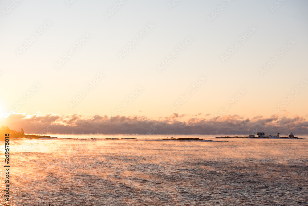 Naklejka premium Cape Porpoise sea smoke 2018 1