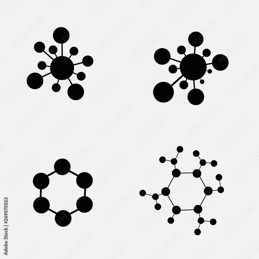 Molecule Icon set isolated on white background