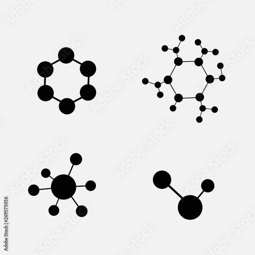 Molecule Icon set isolated on white background