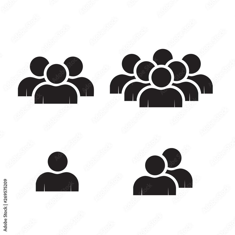 People icons set isolated on white background People icons set isolated on white background