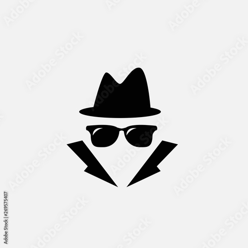 detective icon isolated on white background