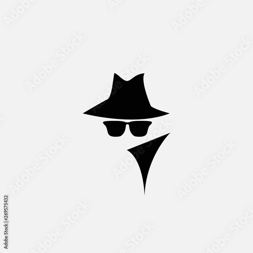 detective icon isolated on white background