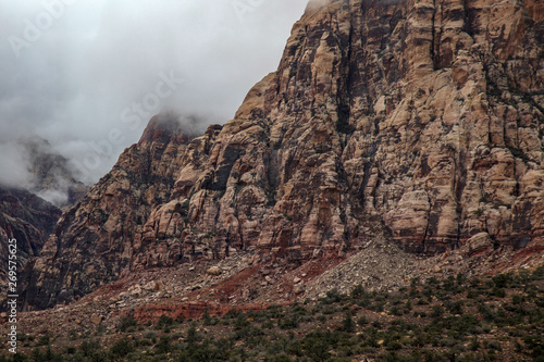 View of red rock canyon national park in Foggy day at nevada,USA. © pumppump