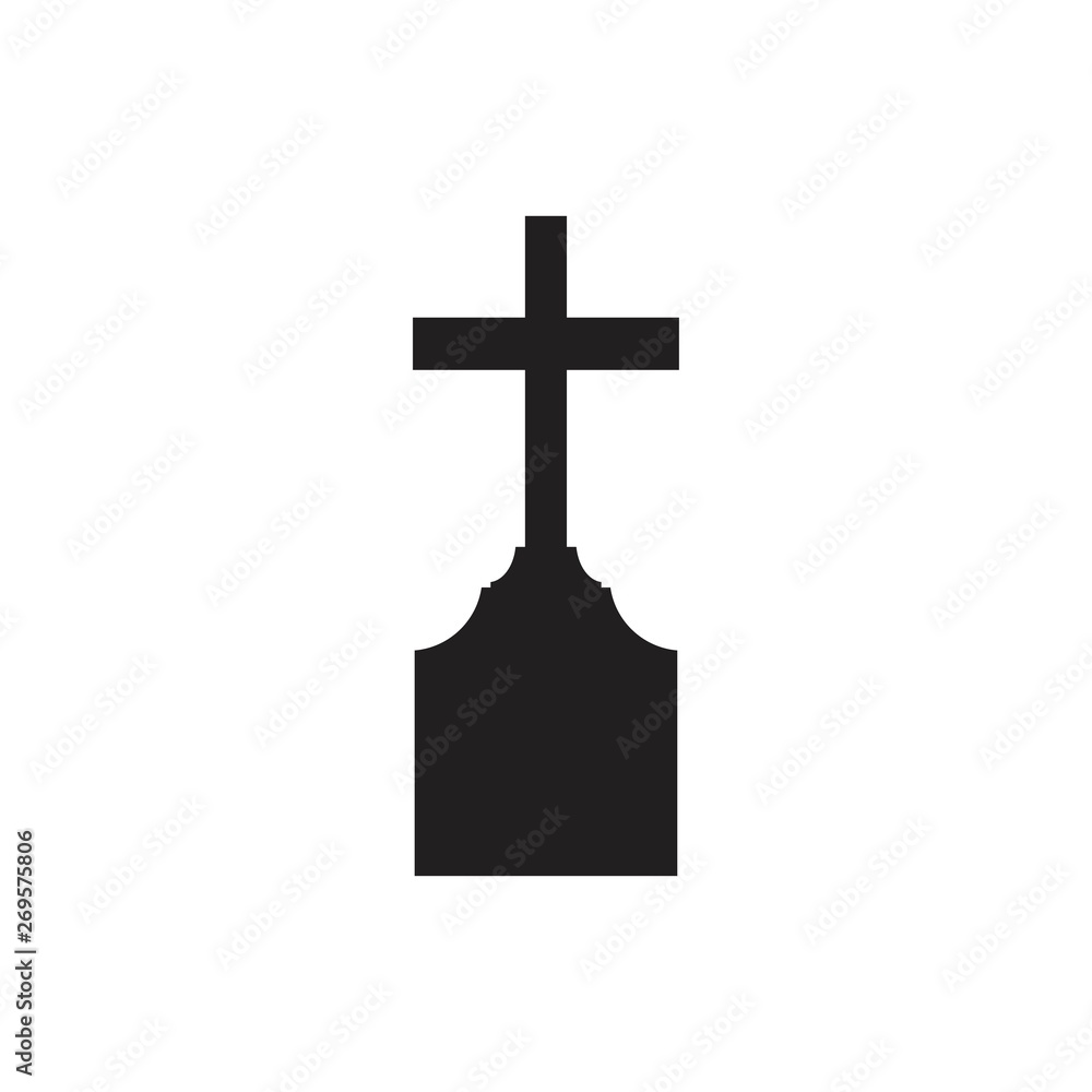 Tombstone icon isolated on white background Tombstone icon isolated on white background