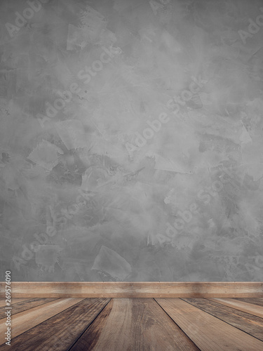 Parede de cimento queimado com piso de madeira - Wall texture burnt cement modern